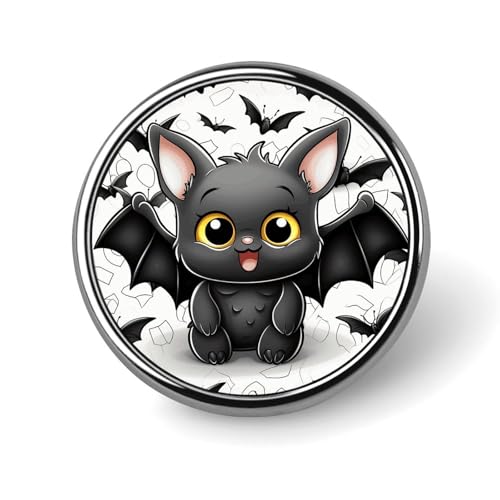 Niedliche Fledermaus-Brosche, rund, modische Revers-Krawattennadeln, leichte Metallbrosche, Abzeichen für Männer und Frauen, Kostüm, dekoratives Accessoire Niedliche Fledermaus-Brosche, rund, modische Revers-Krawattennadeln, leichte Metallbrosche, Abzeichen für Männer und Frauen, Kostüm, dekoratives Accessoire von Oudrspo