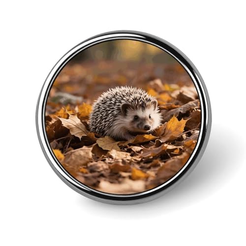 Niedliche Igel-Anstecknadel für Männer, niedliche Igel-Modebrosche – niedliche Emaille-Abzeichen, Anstecknadel aus Aluminiumlegierung für Hüte, Hemden, Taschen, Jacken und Accessoires (runde Ansteckna von Oudrspo