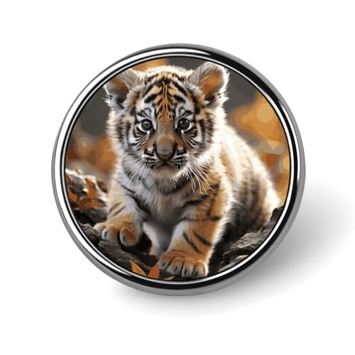 Niedliche Tiger-Anstecknadel für Männer, niedliche Cartoon-Eisbär-Modebrosche – niedliche Emaille-Abzeichen, Anstecknadel aus Aluminiumlegierung für Hüte, Hemden, Taschen, Jacken und Accessoires (rund Niedliche Tiger-Anstecknadel für Männer, niedliche Cartoon-Eisbär-Modebrosche – niedliche Emaille-Abzeichen, Anstecknadel aus Aluminiumlegierung für Hüte, Hemden, Taschen, Jacken und Accessoires (rund von Oudrspo