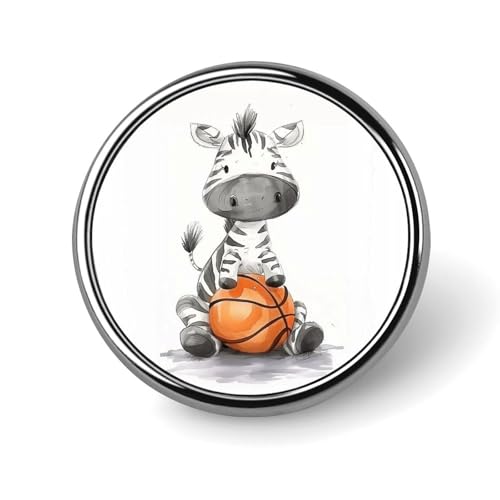 Niedliche runde Brosche mit Basketball-Zebra-Motiv, Anstecknadel, Revers, Krawattennadel für Damen und Herren, Büroangestellte, Lehrer, Dekoration Niedliche runde Brosche mit Basketball-Zebra-Motiv, Anstecknadel, Revers, Krawattennadel für Damen und Herren, Büroangestellte, Lehrer, Dekoration von Oudrspo