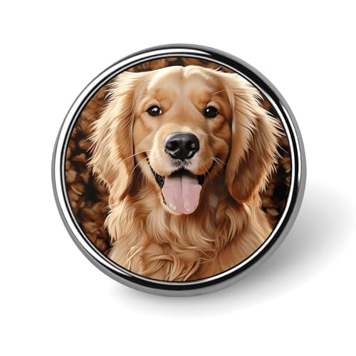 Niedliche runde Brosche mit Golden Retriever-Motiv, modische Revers-Krawattennadeln, leichte Metallbrosche, Abzeichen für Männer und Frauen, Kostüm, dekoratives Accessoire Niedliche runde Brosche mit Golden Retriever-Motiv, modische Revers-Krawattennadeln, leichte Metallbrosche, Abzeichen für Männer und Frauen, Kostüm, dekoratives Accessoire von Oudrspo