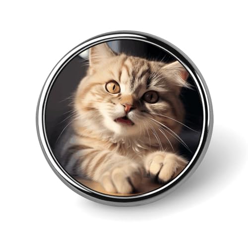 Niedliche runde Brosche mit Katzenpfote, modische Revers-Krawattennadeln, leichte Metallbrosche, Abzeichen für Männer und Frauen, Kostüm, dekoratives Accessoire Niedliche runde Brosche mit Katzenpfote, modische Revers-Krawattennadeln, leichte Metallbrosche, Abzeichen für Männer und Frauen, Kostüm, dekoratives Accessoire von Oudrspo