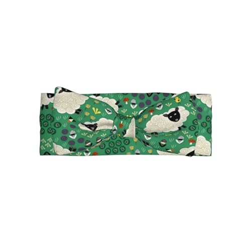 Niedliches, dehnbares Stirnband mit Schleife im Cartoon-Schaf-Stil für Neugeborene – Haarband mit Engelsprinzessin, perfektes Vollmondgeschenk für Kinder und Mädchen von Oudrspo