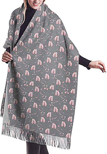 Oudrspo Ballett-Spitzenschuhe (Pink) Winter-warmer langer Schal für Frauen, tragbares Kopftuch, modisch, 195,6 x 68,6 cm von Oudrspo