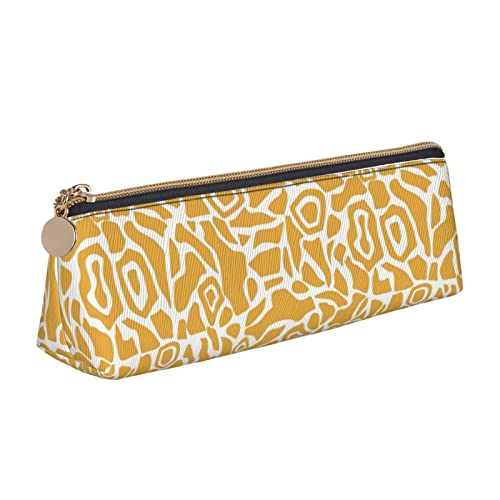 Oudrspo Bleistiftbeutel, dreieckiges Stiftetui, tragbarer Bleistiftbeutel, Leder-Organizer mit Reißverschluss, Kosmetiktasche von Oudrspo