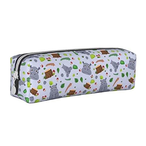 Oudrspo Capybaras Federmäppchen mit Tiermuster, rund, Stiftetui, tragbar, Leder-Organizer mit Reißverschluss, Kosmetiktasche von Oudrspo