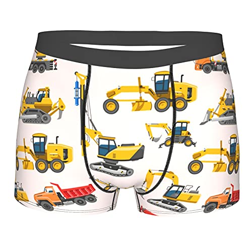 Oudrspo Cartoon Machinery Excavator Herren-Unterwäsche, Boxershorts, atmungsaktiv, Stretch-Boxershorts von Oudrspo