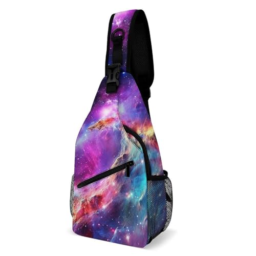 Oudrspo Colorful Galaxy Sling Bag for Men Women Crossbody Backpack Colorful Fish Mermaid Scales Crossbody Bag Chest Bags for Travel Sport von Oudrspo