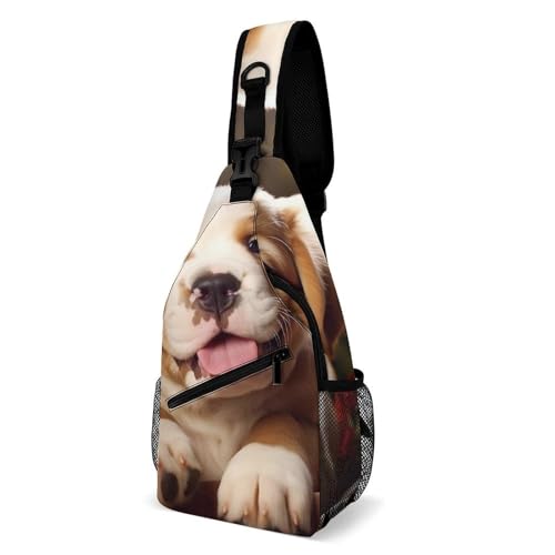 Oudrspo Cute Dog Sling Bag for Men Women Crossbody Backpack Colorful Fish Mermaid Scales Crossbody Bag Chest Bags for Travel Sport von Oudrspo