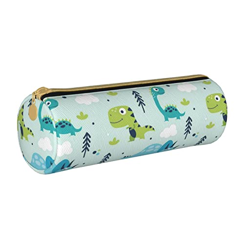 Oudrspo Dinosaurier-Muster bedruckter Leder-Reißverschluss-Bleistiftbeutel, tragbare Schreibwarentasche, Organizer-Schreibwaren-Etui, Unisex von Oudrspo