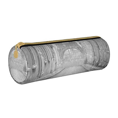 Oudrspo Eiffelturm Paris Street Roter Regenschirm Bedruckter Leder-Reißverschluss-Bleistiftbeutel, tragbare Schreibwarentasche, Organizer-Schreibwaren-Etui, Unisex von Oudrspo