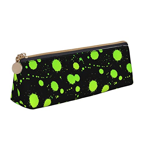 Oudrspo Federmäppchen, dreieckiges Stiftetui, tragbares Federmäppchen, Leder-Organizer mit Reißverschluss, Kosmetiktasche von Oudrspo