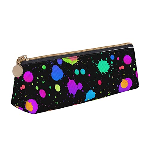 Oudrspo Federmäppchen, dreieckiges Stiftetui, tragbares Federmäppchen, Leder-Organizer mit Reißverschluss, Kosmetiktasche von Oudrspo