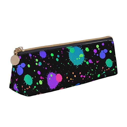 Oudrspo Federmäppchen, dreieckiges Stiftetui, tragbares Federmäppchen, Leder-Organizer mit Reißverschluss, Kosmetiktasche von Oudrspo