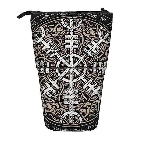 Oudrspo Federmäppchen, süßes Federmäppchen zum Stehen, einziehbares Federmäppchen, Helm of Awe Schreibwaren-Organizer-Tasche von Oudrspo