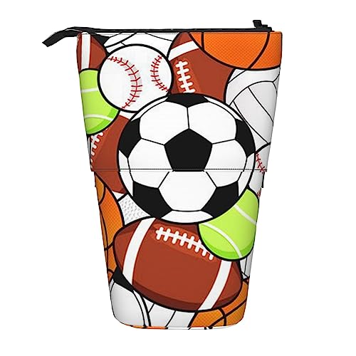 Oudrspo Federmäppchen, süßes stehendes Federmäppchen, einziehbares Federmäppchen, Organizer-Tasche für Sportbälle von Oudrspo