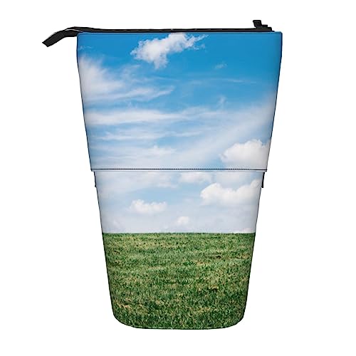 Oudrspo Federmäppchen, süßes stehendes Federmäppchen, einziehbares Federmäppchen, Schreibwaren-Organizer-Tasche mit weißen Wolken und blauem Himmel von Oudrspo