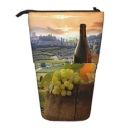 Oudrspo Federmäppchen, süßes stehendes Federmäppchen, einziehbares Federmäppchen, Vineyard-Schreibwaren-Organizer-Tasche von Oudrspo