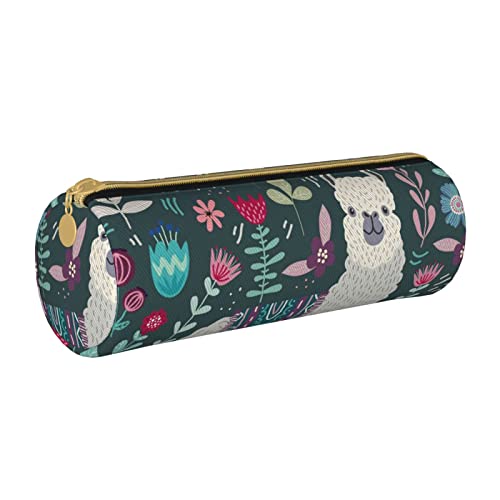 Oudrspo Federmäppchen aus Leder mit Alpaka-Print, tragbar, Schreibwaren-Organizer, Unisex von Oudrspo