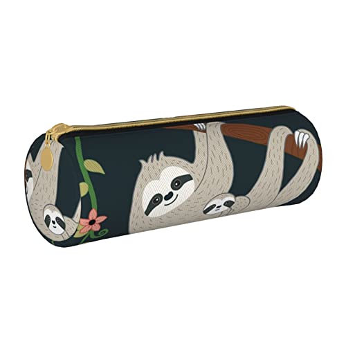 Oudrspo Federmäppchen aus Leder mit Cartoon-Tiermuster, Reißverschluss, tragbare Schreibwarentasche, Organizer, Schreibwarenetui, Unisex von Oudrspo