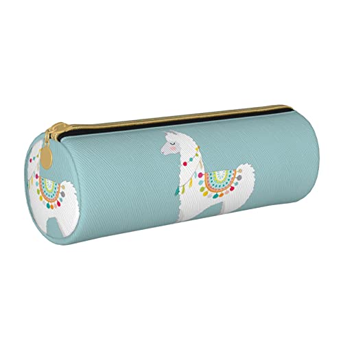 Oudrspo Federmäppchen aus Leder mit Lama-Print, tragbare Schreibwarentasche, Organizer, Schreibwarenetui, Unisex von Oudrspo