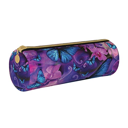 Oudrspo Federmäppchen aus Leder mit Schmetterlingsdruck, tragbare Schreibwarentasche, Organizer, Schreibwarenetui, Unisex von Oudrspo