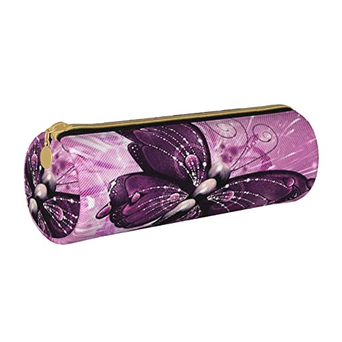 Oudrspo Federmäppchen aus Leder mit Schmetterlingsdruck, tragbare Schreibwarentasche, Organizer, Schreibwarenetui, Unisex von Oudrspo