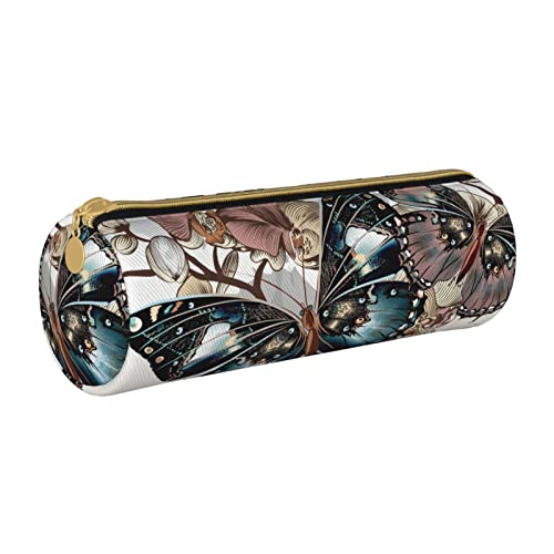 Oudrspo Federmäppchen aus bedrucktem Leder mit Reißverschluss, tragbare Schreibwarentasche, Organizer, Schreibwarenetui, Unisex von Oudrspo