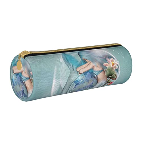 Oudrspo Federmäppchen aus bedrucktem Leder mit Reißverschluss, tragbare Schreibwarentasche, Organizer, Schreibwarenetui, Unisex von Oudrspo