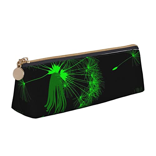 Oudrspo Federmäppchen mit Blumenmuster, dreieckiges Stiftetui, tragbares Federmäppchen, Leder-Organizer mit Reißverschluss, Kosmetiktasche von Oudrspo