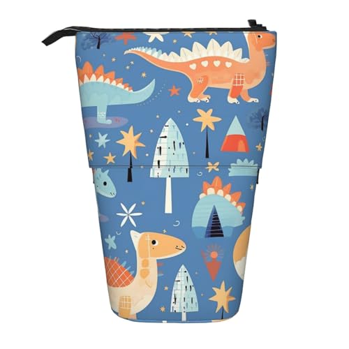 Oudrspo Federmäppchen mit Dinosauriern und Sternen, süße Stifttasche, ausziehbare Schreibwarentasche, Make-up-Kosmetiktasche für das Büro von Frauen von Oudrspo