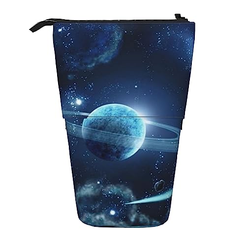 Oudrspo Federmäppchen mit Galaxie-Motiv, Bedruckt, stehend, ausziehbarer Federhalter, niedliches Schreibwarenetui, Büro-Organizer mit Reißverschluss von Oudrspo