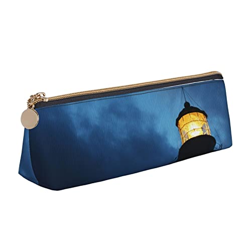 Oudrspo Federmäppchen mit Leuchtturm-Muster, dreieckig, tragbares Federmäppchen, Leder-Organizer mit Reißverschluss, Kosmetiktasche Oudrspo Federmäppchen mit Leuchtturm-Muster, dreieckig, tragbares Federmäppchen, Leder-Organizer mit Reißverschluss, Kosmetiktasche von Oudrspo