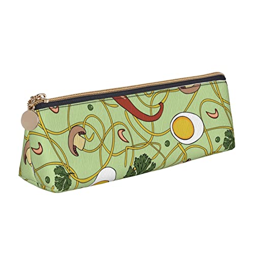 Oudrspo Federmäppchen mit Ramen-Nudelsuppe-Muster, dreieckiges Stiftetui, tragbares Federmäppchen, Leder-Organizer mit Reißverschluss, Kosmetiktasche Oudrspo Federmäppchen mit Ramen-Nudelsuppe-Muster, dreieckiges Stiftetui, tragbares Federmäppchen, Leder-Organizer mit Reißverschluss, Kosmetiktasche von Oudrspo