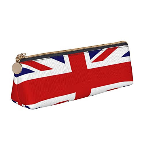 Oudrspo Federmäppchen mit Reißverschluss aus Leder mit britischer Flagge, tragbare Schreibwarentasche, Organizer, Schreibwarenetui, Unisex von Oudrspo