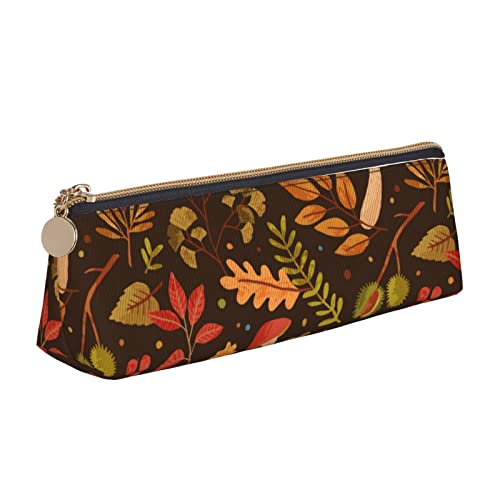 Oudrspo Federmäppchen mit Thanksgiving-Pilz-Motiv, dreieckiges Stiftetui, tragbares Federmäppchen, Leder-Organizer mit Reißverschluss, Kosmetiktasche Oudrspo Federmäppchen mit Thanksgiving-Pilz-Motiv, dreieckiges Stiftetui, tragbares Federmäppchen, Leder-Organizer mit Reißverschluss, Kosmetiktasche von Oudrspo