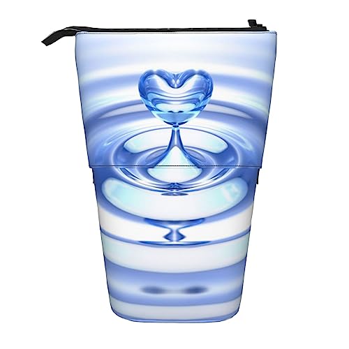 Oudrspo Federmäppchen mit der symbolischen Bedeutung von Wasser, Bedruckt, stehendes Federmäppchen, Teleskop-Federmäppchen, niedliches Schreibwarenetui, Büro-Organizer mit Reißverschluss von Oudrspo