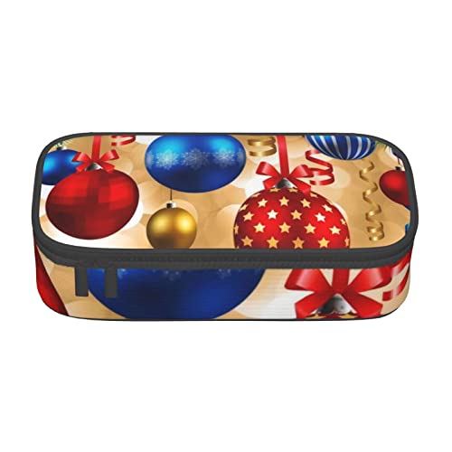 Oudrspo Frohe Weihnachten Bedrucktes, langlebiges Federmäppchen, Schreibwarenetui mit Reißverschlussfach, tragbares Federmäppchen mit großer Kapazität von Oudrspo