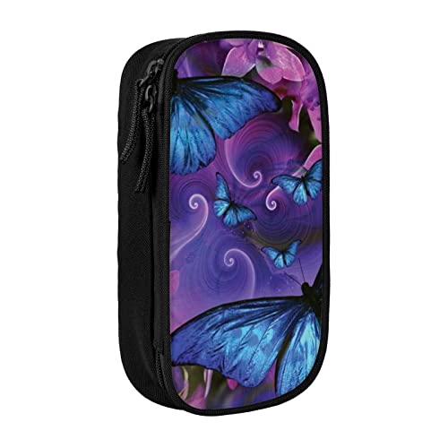 Oudrspo Großes Federmäppchen mit Schmetterlingsdruck, langlebiges Federmäppchen, tragbare Schreibwarentasche, Schreibwaren-Organizer von Oudrspo