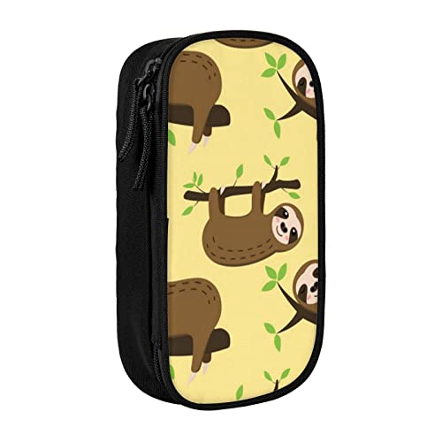 Oudrspo Großes Federmäppchen mit niedlichen Faultieren auf gelben Zitronen, langlebiges Federmäppchen, tragbare Schreibwarentasche, Schreibwaren-Organizer Oudrspo Großes Federmäppchen mit niedlichen Faultieren auf gelben Zitronen, langlebiges Federmäppchen, tragbare Schreibwarentasche, Schreibwaren-Organizer von Oudrspo
