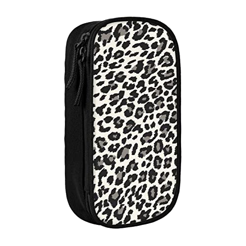 Oudrspo Großes Federmäppchen mit schwarzem Leopardenmuster, langlebiges Federmäppchen, tragbare Schreibwarentasche, Schreibwaren-Organizer von Oudrspo
