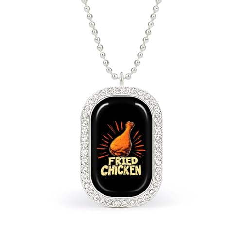 Oudrspo Halskette mit glänzendem, quadratischem weißen Diamanten von Fried Chicken für Damen, Diamantanhänger, Schmuckkette, Geschenk Oudrspo Halskette mit glänzendem, quadratischem weißen Diamanten von Fried Chicken für Damen, Diamantanhänger, Schmuckkette, Geschenk von Oudrspo