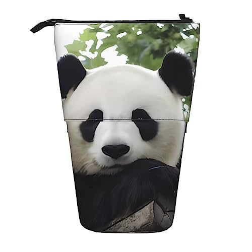 Oudrspo Hübsches Panda-Federmäppchen, Stand-up-Federmäppchen, niedlicher Teleskop-Bleistifthalter, Make-up-Tasche für das Büro von Oudrspo