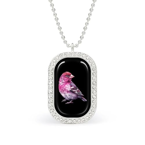 Oudrspo Lila Finch Vogel Custom Halskette für Frauen Rechteck Anhänger Halsketten Modeschmuck Geschenke Gold Silber Oudrspo Lila Finch Vogel Custom Halskette für Frauen Rechteck Anhänger Halsketten Modeschmuck Geschenke Gold Silber von Oudrspo