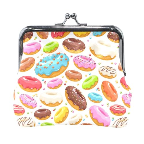 Oudrspo Multi 1 Damen-Geldbörse aus Leder, Hasp-Kartenschlüssel, Wechselgeldbörse, Kiss Lock, Clutch, Tasche, Damenhandtasche mit Kleiner Schnalle, Bedruckt, Kieselsteinstruktur von Oudrspo