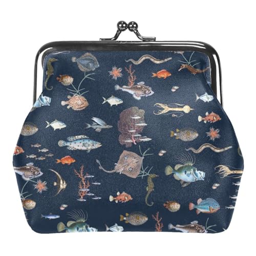 Oudrspo Multi-1 Meerestiere Fische Damen Kiss Lock Geldbörsen und Handtaschen Umhängetasche Schnalle Geldbörse Oudrspo Multi-1 Meerestiere Fische Damen Kiss Lock Geldbörsen und Handtaschen Umhängetasche Schnalle Geldbörse von Oudrspo