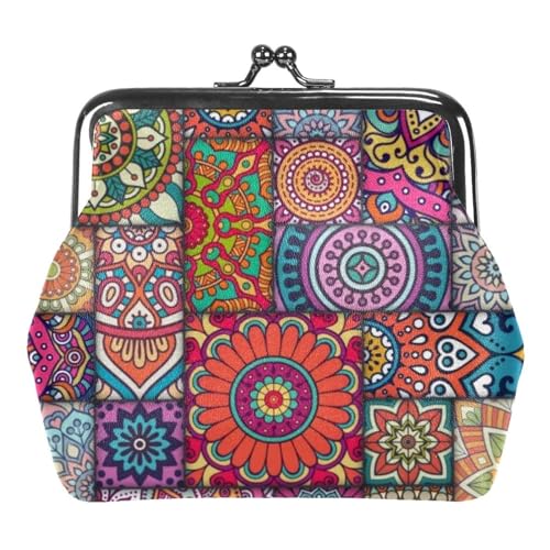 Oudrspo Multi-10 Süßes Muster Münzgeldbörse Vintage Beutel Münztasche Damen Portemonnaie Kussverschluss Kosmetiktasche Schminktasche Clutch mit Verschluss, 11x12 cm von Oudrspo