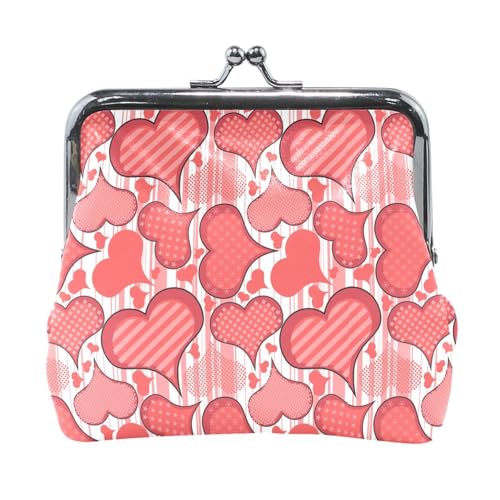 Oudrspo Multi 13 Damen-Geldbörse aus Leder, Hasp-Kartenschlüssel, Wechselgeldbörse, Kiss Lock, Clutch, Tasche, Damenhandtasche mit Kleiner Schnalle, Bedruckt, Kieselsteinstruktur von Oudrspo