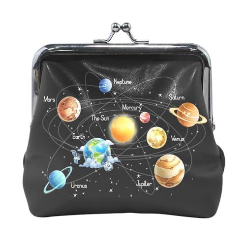 Oudrspo Multi 17 Damen-Geldbörse aus Leder, Hasp-Kartenschlüssel, Wechselgeldbörse, Kiss Lock, Clutch, Tasche, Damenhandtasche mit Kleiner Schnalle, Bedruckt, Kieselsteinstruktur von Oudrspo