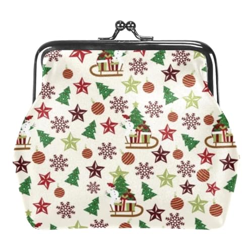 Oudrspo Multi-2 Weihnachts-Geldbörsen für Damen mit Schnalle, Vintage-Tasche, Kussverschluss, Wechselgeldbörse, 11 x 12 cm von Oudrspo